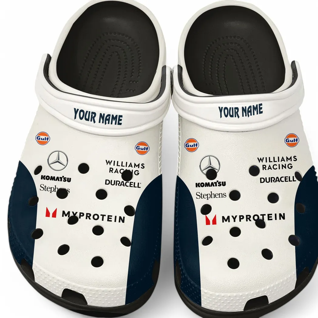 Williams Racing Crocs, All Over Print Crocs Clogs Williams Racing CAR421040925561 - Black