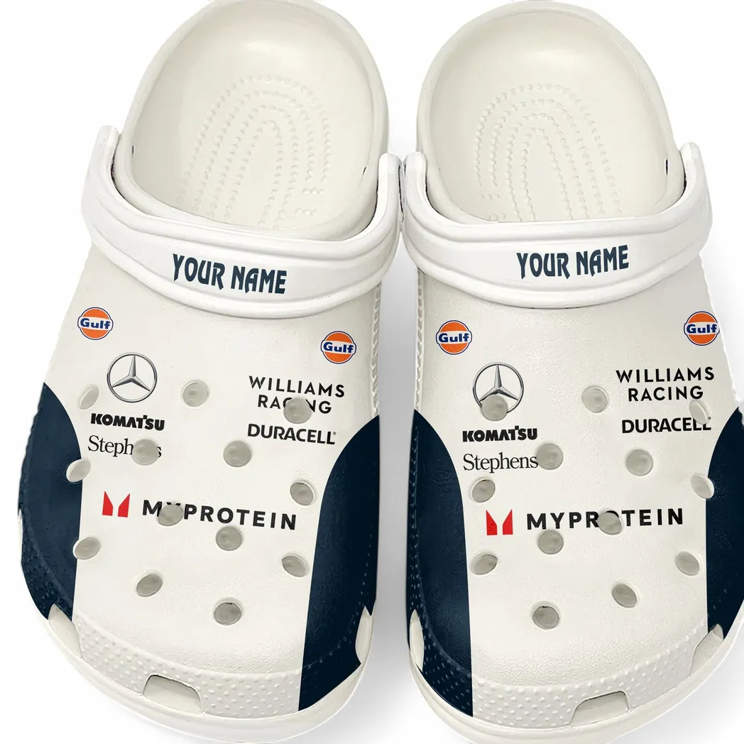 Williams Racing Crocs, All Over Print Crocs Clogs Williams Racing CAR421040925561 - White