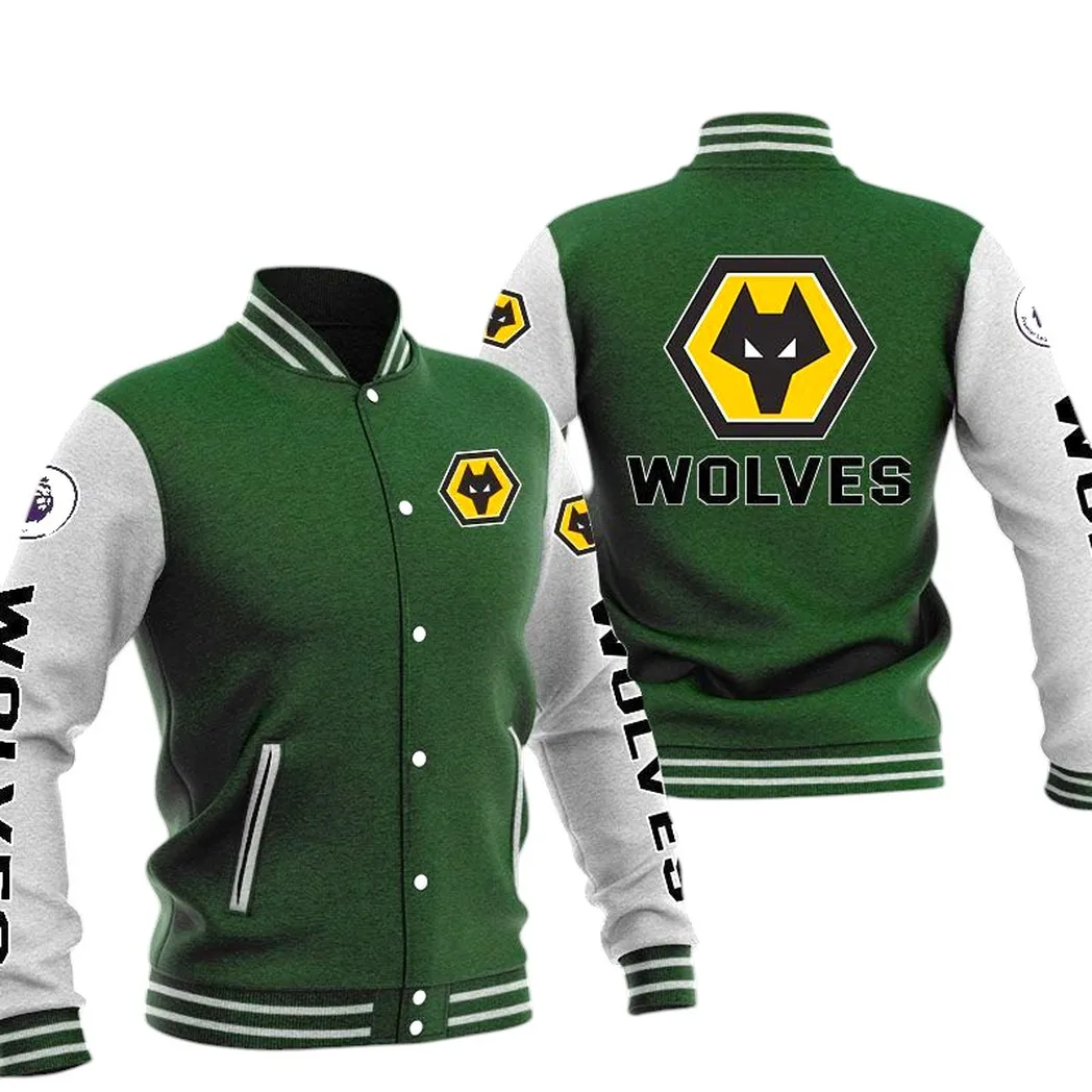 Wolverhampton Wanderers EPL Baseball Jacket SPO1320016, Gift For Fan Wolverhampton Wanderers - Green
