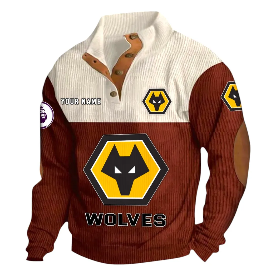 Wolverhampton Wanderers  EPL Stand Up Collar Base Shirt SPO0820014, Gift For Fan Wolverhampton Wanderers  - Burgundy