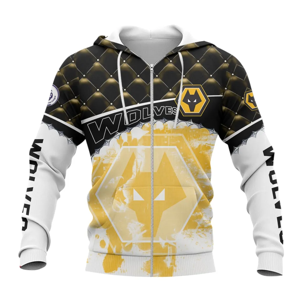Wolverhampton Wanderers EPL Zipper Hoodie SPO1319012-4, Gift For Fan Wolverhampton Wanderers-Zipper Hoodie