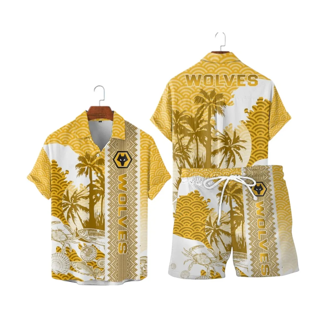 Wolverhampton Wanderers F.C Hawaiian Shirt Set For Men, All Over Print Hawaiian Shirt Set Wolverhampton Wanderers F.C EPL0104212510