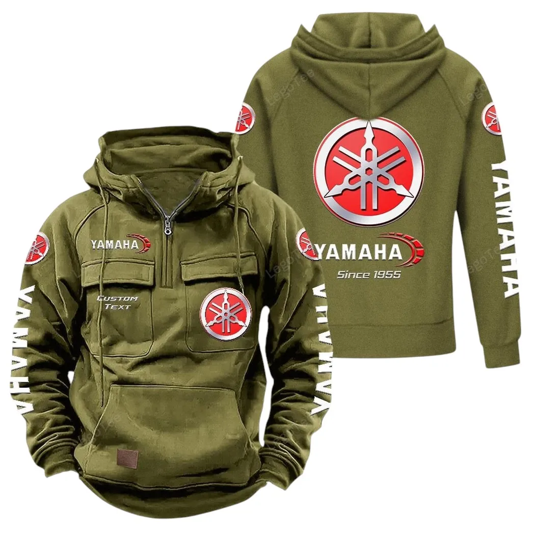 Yamaha Tactical Quarter Zip Hoodie, Gift For Yamaha Lovers, Gift For Him, Husband, Boyfriend - Army Green CAR96021425729-1