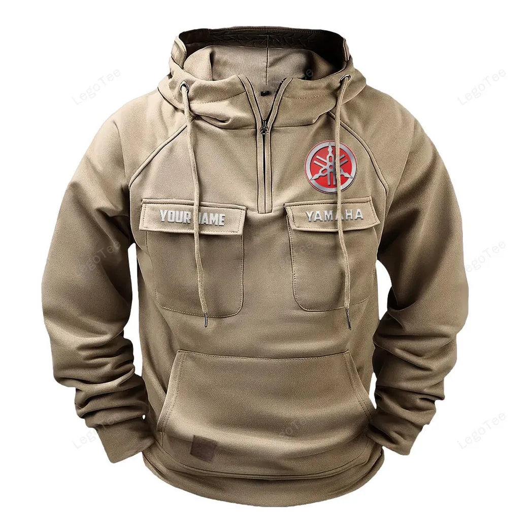 Yamaha Tactical Quarter Zip Hoodie, Gift For Yamaha Lovers, Gift For Him, Husband, Boyfriend - Khaki CAR109021425362-4