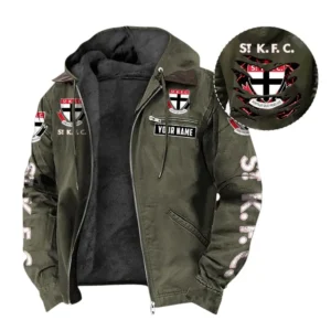St Kilda Hooded And Flannel Hoodie, All Over Print Hoodie For St Kilda AFL105060925112 - Green