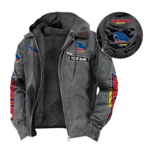 Adelaide Hooded And Flannel Hoodie, All Over Print Hoodie For Adelaide AFL105060925114 - Gray
