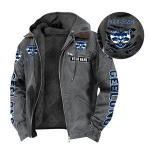 Geelong Hooded And Flannel Hoodie, All Over Print Hoodie For Geelong AFL105060925116 - Gray