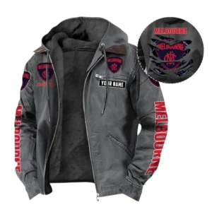 Melbourne Hooded And Flannel Hoodie, All Over Print Hoodie For Melbourne AFL105060925119 - Gray
