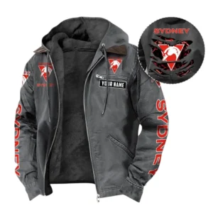 Sydney Swans Hooded And Flannel Hoodie, All Over Print Hoodie For Sydney Swans AFL105060925120 - Gray