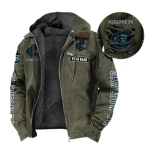 Carlton Hooded And Flannel Hoodie, All Over Print Hoodie For Carlton AFL105060925121 - Green