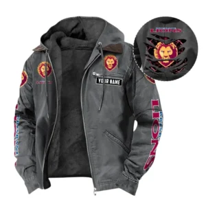 Brisbane Lions Hooded And Flannel Hoodie, All Over Print Hoodie For Brisbane Lions AFL105060925123 - Gray