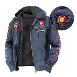 Brisbane Lions Hooded And Flannel Hoodie, All Over Print Hoodie For Brisbane Lions AFL105060925123 - Navy Blue