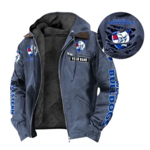 Western Bulldogs Hooded And Flannel Hoodie, All Over Print Hoodie For Western Bulldogs AFL105060925124 - Navy Blue