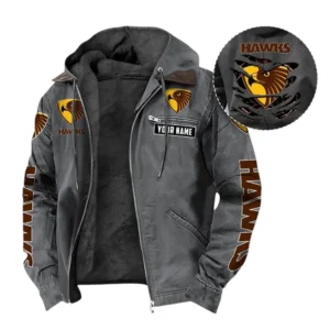 Hawthorn Hooded And Flannel Hoodie, All Over Print Hoodie For Hawthorn AFL105060925126 - Gray