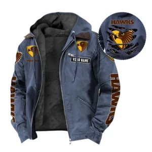 Hawthorn Hooded And Flannel Hoodie, All Over Print Hoodie For Hawthorn AFL105060925126 - Navy Blue