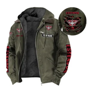 Essendon Hooded And Flannel Hoodie, All Over Print Hoodie For Essendon AFL105060925128 - Green