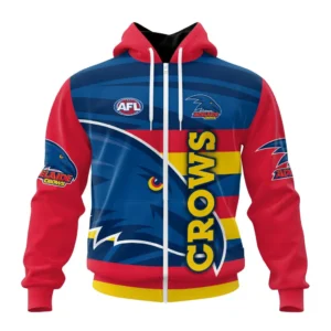 Adelaide Crows AFL Zipper Hoodie 3D Print, All Over Print Zipper Hoodie AFL1080613941