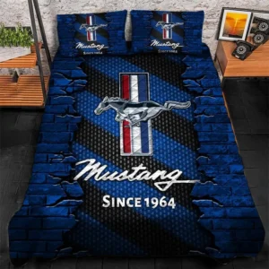 Ford Mustang Bedding Set, Gift For Ford Mustang Lovers CAR156031325376 - Blue