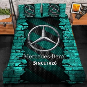 Mercedes Benz Bedding Set, Gift For Mercedes Benz Lovers CAR156031325402 - Cyan