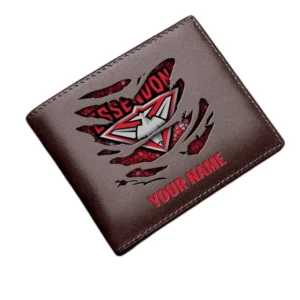 Essendon Horizontal Leather Wallet, All Over Print Horizontal Leather Wallet  Essendon DAFL1106202025 - Brown