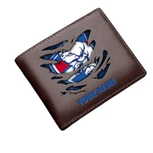 Western Bulldogs Horizontal Leather Wallet, All Over Print Horizontal Leather Wallet  Western Bulldogs DAFL1106202027 - Brown