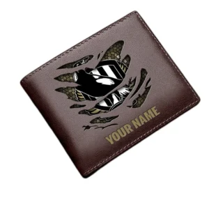 Collingwood Horizontal Leather Wallet, All Over Print Horizontal Leather Wallet  Collingwood DAFL1106202028 - Brown