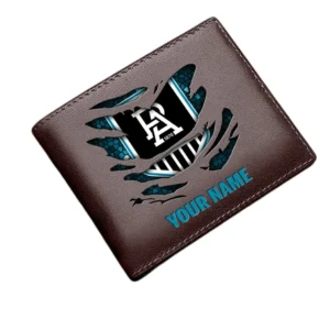 Port Adelaide Horizontal Leather Wallet, All Over Print Horizontal Leather Wallet  Port Adelaide DAFL1106202029 - Brown