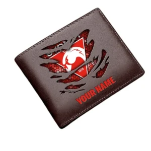 Sydney Swans Horizontal Leather Wallet, All Over Print Horizontal Leather Wallet  Sydney Swans DAFL1106202031 - Brown