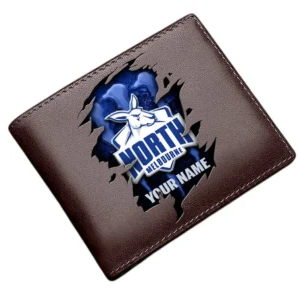 North Melbourne Horizontal Leather Wallet, All Over Print Horizontal Leather Wallet North Melbourne DAFL1196232026 - Brown
