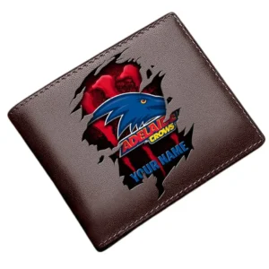 Adelaide Crows Horizontal Leather Wallet, All Over Print Horizontal Leather Wallet  Adelaide Crows DAFL1196232029 - Brown
