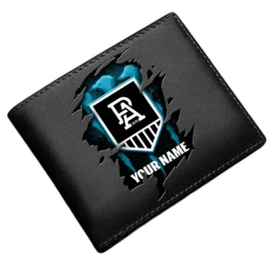 Port Adelaide Horizontal Leather Wallet, All Over Print Horizontal Leather Wallet  Port Adelaide DAFL1196232033 - Black