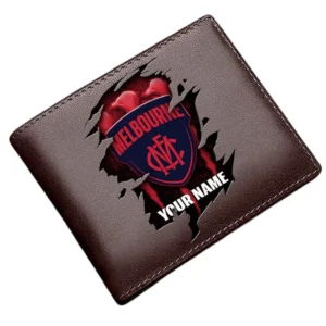 Melbourne Demons Horizontal Leather Wallet, All Over Print Horizontal Leather Wallet  Melbourne Demons DAFL1196232036 - Brown