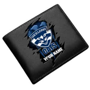 Geelong Cats Horizontal Leather Wallet, All Over Print Horizontal Leather Wallet  Geelong Cats DAFL1196232042 - Black