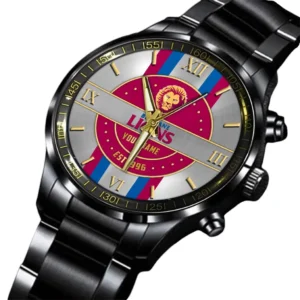 Brisbane Lions Stainless Steel Watch, All Over Print Stainless Steel Watch Brisbane Lions DAFL1216232034