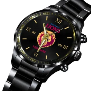 Brisbane Lions Stainless Steel Watch, All Over Print Stainless Steel Watch Brisbane Lions DAFL1236232033