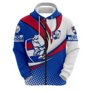 Western Bulldogs Zipper Hoodie, All Over Print Zipper Hoodie Western Bulldogs DAFL1296252025