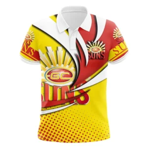 Gold Coast Suns Polo Shirt, All Over Print Polo Shirt Gold Coast Suns DAFL1296252037