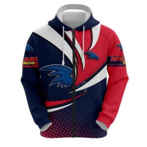 Adelaide Crows Zipper Hoodie, All Over Print Zipper Hoodie Adelaide Crows DAFL1296252041