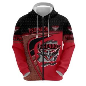 Essendon Zipper Hoodie, All Over Print Zipper Hoodie Essendon DAFL1306242025