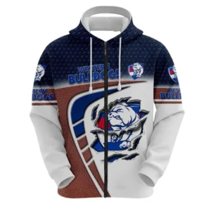 Western Bulldogs Zipper Hoodie, All Over Print Zipper Hoodie Western Bulldogs DAFL1306242026