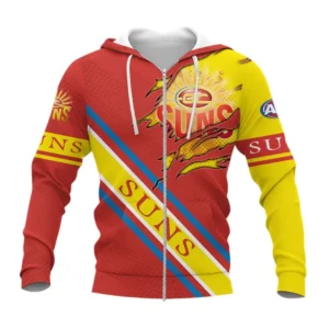 Gold Coast Suns Zipper Hoodie, All Over Print Zipper Hoodie Gold Coast Suns DAFL1336252026