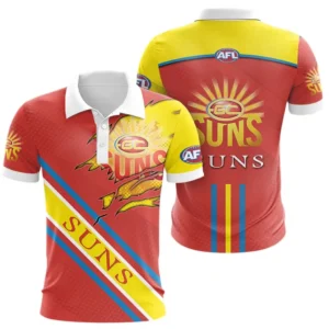 Gold Coast Suns Polo Shirt, All Over Print Polo Shirt Gold Coast Suns DAFL1336252026