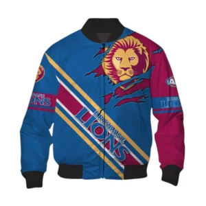 Brisbane Lions Bomber Jacket, All Over Print Bomber Jacket Brisbane Lions DAFL1336252038