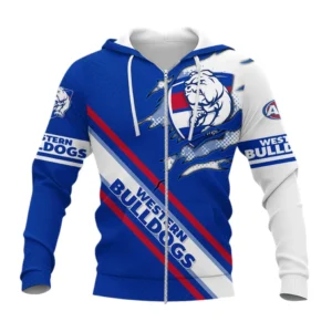 Western Bulldogs Zipper Hoodie, All Over Print Zipper Hoodie Western Bulldogs DAFL1336252041
