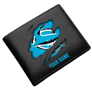 Cronulla Sharks Horizontal Leather Wallet, All Over Print Horizontal Leather Wallet  Cronulla Sharks DNRL1092562025 - Black