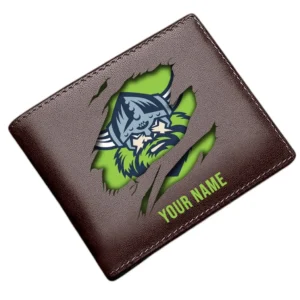 Canberra Raiders Horizontal Leather Wallet, All Over Print Horizontal Leather Wallet  Canberra Raiders DNRL1092562034 - Brown