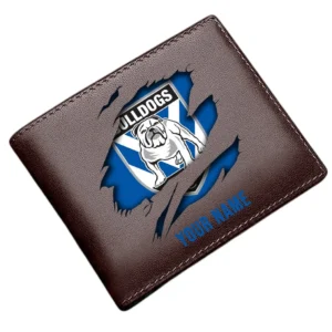 Canterbury-Bankstown Bulldogs Horizontal Leather Wallet, All Over Print Horizontal Leather Wallet  Canterbury-Bankstown Bulldogs DNRL1092562036 - Brown