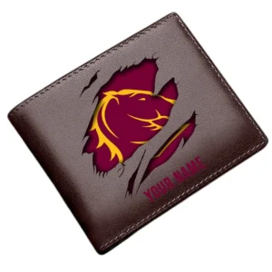 Brisbane Broncos Horizontal Leather Wallet, All Over Print Horizontal Leather Wallet  Brisbane Broncos DNRL1092562038 - Brown