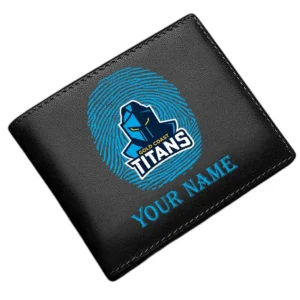 Gold Coast Titans Horizontal Leather Wallet, All Over Print Horizontal Leather Wallet  Gold Coast Titans DNRL1136262027 - Black