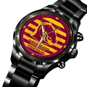 Brisbane Broncos Stainless Steel Watch, All Over Print Stainless Steel Watch Brisbane Broncos DNRL1176302027